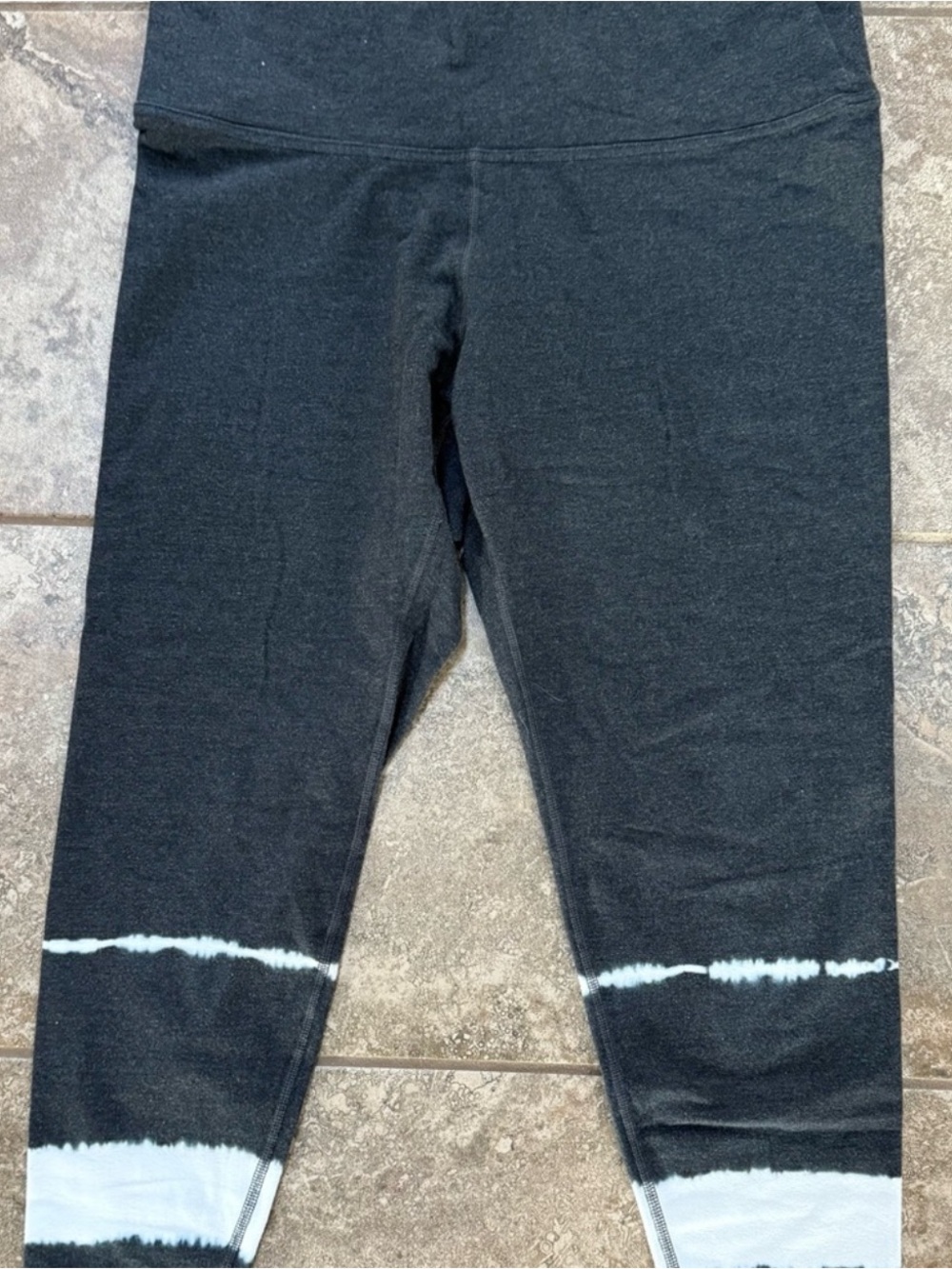 Black and blue pair (2) Tie-Dye Hem Leggings